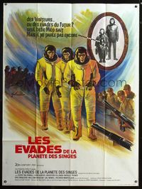 5n426 ESCAPE FROM THE PLANET OF THE APES French 1p '71 artwork of surrounded apes by Grinsson!