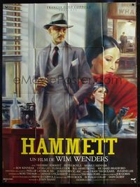 5n468 HAMMETT French 1p '82 Frederic Forrest, Wim Wenders, really cool detective artwork!