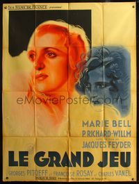 5n515 LE GRAND JEU French 1p '34 Jacques Feyder, art of two women by Roger Vacher!