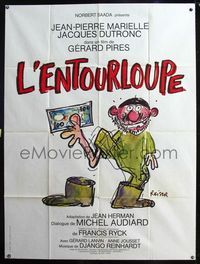 5n519 L'ENTOURLOUPE French 1p '80 Gerard Pires' The Swindle, cartoon art by Reiser!