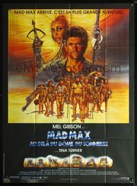 5n530 MAD MAX BEYOND THUNDERDOME French 1p '85 art of Mel Gibson & Tina Turner by Richard Amsel!