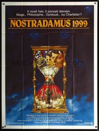 5n535 MAN WHO SAW TOMORROW French 1p '81 Orson Welles, Nostradamus predictions, cool hourglass art!
