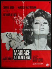 5n537 MARRIAGE ITALIAN STYLE French 1p '64 de Sica's Matrimonio all'Italiana, Loren, Mastroianni