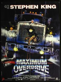 5n540 MAXIMUM OVERDRIVE French 1p '86 Stephen King, completely different gruesome horror art!