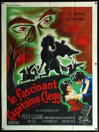 5n556 NIGHT CREATURES French 1p '62 Hammer, great horror art of silhouettes on horseback!