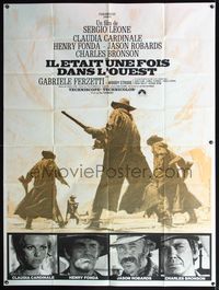 5n566 ONCE UPON A TIME IN THE WEST French 1p late R70s Sergio Leone, great image of stars by Landi!