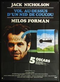 5n567 ONE FLEW OVER THE CUCKOO'S NEST French 1p R70s different art of Nicholson by Bourduge, Forman
