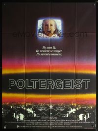 5n581 POLTERGEIST French 1p '82 Tobe Hooper, classic image of little girl in TV by Bourduge!