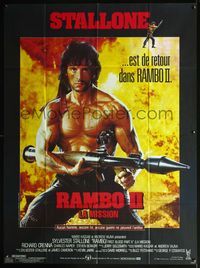 5n586 RAMBO FIRST BLOOD PART II French 1p '85 no man, no law, no war can stop Sylvester Stallone!