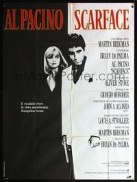 5n601 SCARFACE French 1p '83 Al Pacino as Tony Montana, Michelle Pfeiffer, Brian De Palma, Stone