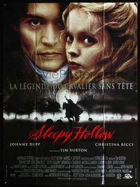 5n608 SLEEPY HOLLOW French 1p '99 Tim Burton directed, close up of Johnny Depp & Christina Ricci!