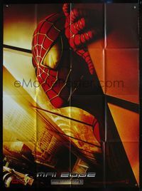 5n612 SPIDER-MAN DS teaser French 1p '02 best image of Twin Towers reflecting in his eye!