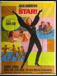 5n614 STAR French 1p '68 huge full-length artwork of Julie Andrews by Boris Grinsson!