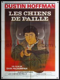 5n619 STRAW DOGS French 1p R80s Peckinpah, different art of Dustin Hoffman & naked girl by Spadem!
