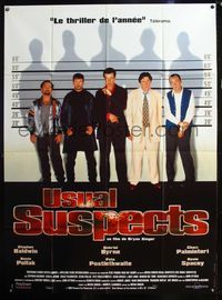 5n636 USUAL SUSPECTS French 1p '95 Kevin Spacey covering watch, Baldwin, Byrne, Palminteri, Singer