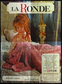 5n308 LA RONDE French 4p '64 best image of naked Jane Fonda in bed, directed by Roger Vadim!