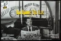 5n330 LADY IN THE LAKE French 31x47 R90s great image of Robert Montgomery reading newspaper!