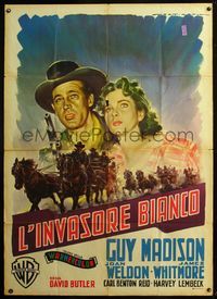 5n175 COMMAND Italian 1p '54 Guy Madison, CinemaScope, cool different art by Martinati!
