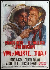 5n188 DON'T TURN THE OTHER CHEEK Italian 1p '71 art of Eli Wallach & Franco Nero by Ciriello!