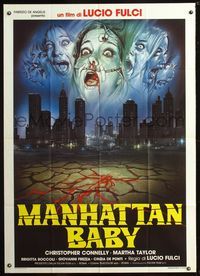 5n198 EYE OF THE EVIL DEAD Italian 1p '82 Lucio Fulci's Manhattan Baby, wild horror art by Sciotti!