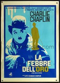 5n207 GOLD RUSH Italian 1p R70s cool different art of Charlie Chaplin by Ferrini!