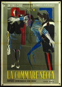 5n211 GRIM REAPER Italian 1p '63 Bertolucci's La Commare secca, written by Pasolini, Brini art!