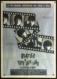 5n213 HARD DAY'S NIGHT Italian 1p R82 great image of The Beatles, rock & roll classic!