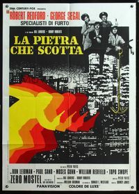 5n218 HOT ROCK Italian 1p '72 Robert Redford, George Segal, cool completely different art!