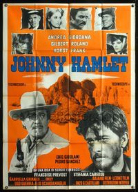 5n222 JOHNNY HAMLET Italian 1p '72 Gilbert Roland in Shakespeare spaghetti western!