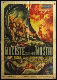 5n231 MACISTE CONTRO I MOSTRI Italian 1p '62 Malatesta's Maciste contro i mostri, cool fantasy art!