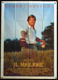5n240 NATURAL Italian 1p '84 best image of Robert Redford throwing baseball, Barry Levinson