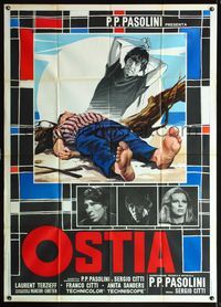 5n245 OSTIA Italian 1p '70 written by Pier Paolo Pasolini, art of crazed murderer!