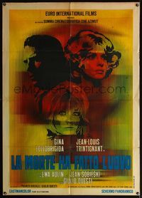 5n246 PLUCKED Italian 1p '68 different art of Gina Lollobrigida, Jean-Louis Trintignant & Ewa Aulin