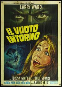 5n269 SHADOW OF DEATH Italian 1p '69 close up art of terrified girl by Renato Casaro!