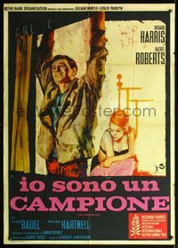 5n288 THIS SPORTING LIFE Italian 1p '63 art of Richard Harris, directed by Lindsay Anderson!