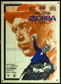 5n306 ZORBA THE GREEK Italian 1p '65 different art of Anthony Quinn by Nistri, Michael Cacoyannis