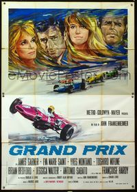 5n115 GRAND PRIX Italian 2p '67 different art of Formula One race car driver James Garner!