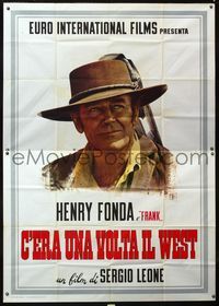 5n123 ONCE UPON A TIME IN THE WEST Italian 2p '68 Sergio Leone, different art of Henry Fonda!