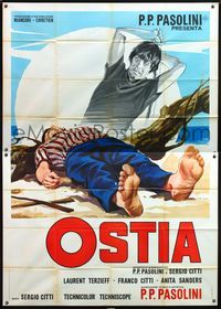 5n124 OSTIA Italian 2p '70 written by Pier Paolo Pasolini, art of crazed murderer!