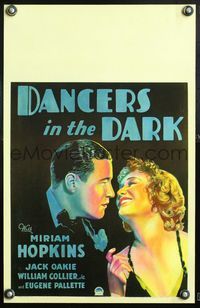 5n018 DANCERS IN THE DARK WC '32 romantic art of pretty taxi dancer Miriam Hopkins & Jack Oakie!