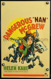 5n019 DANGEROUS NAN MCGREW WC '30 great art of cowgirl Helen Kane, the boop-boopa-doop girl!
