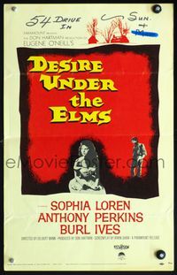 5n021 DESIRE UNDER THE ELMS WC '58 sexy Sophia Loren, Anthony Perkins, from Eugene O'Neill play!