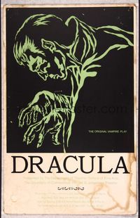 5n024 DRACULA stage play WC '70 cool different art of classic vampire!