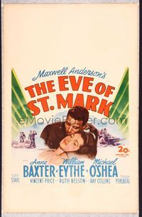 5n025 EVE OF ST. MARK WC '44 lovers Anne Baxter & William Eythe are separated by World War II!
