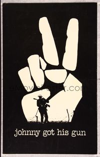 5n041 JOHNNY GOT HIS GUN WC '71 from Dalton Trumbo novel, great peace sign & soldier image!