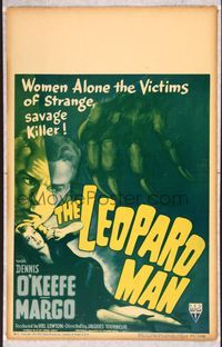 5n046 LEOPARD MAN WC '43 Jacques Tourneur, O'Keefe & Margo are victims of a strange killer!