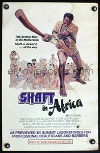 5n069 SHAFT IN AFRICA WC '73 art of Richard Roundtree stickin' it all the way in the Motherland!