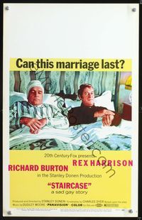 5n079 STAIRCASE WC '69 Rex Harrison & Richard Burton in a sad gay story!