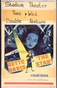 5n080 STAR WC '53 great artwork of Hollywood actress Bette Davis in the spotlight w/Oscar!