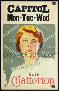 5n091 UNFAITHFUL WC '31 great art of Ruth Chatterton, who is unfaithful to her cheating husband!